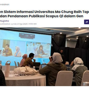 Dosen Sistem Informasi Universitas Ma Chung Raih Top 25% dan Pendanaan Publikasi Scopus Q1